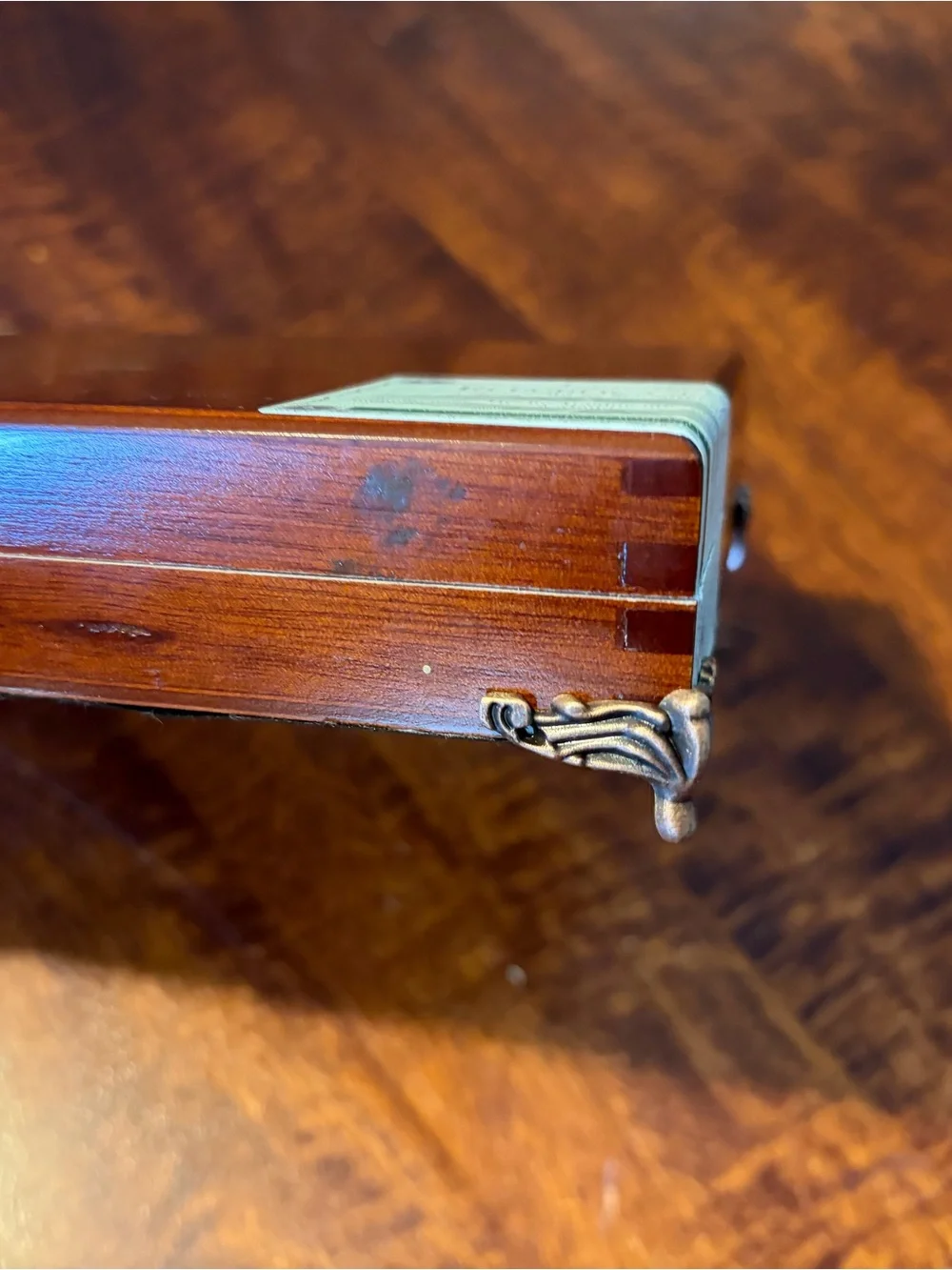 Upcycled Oliva Serie V Melanio Cigar Box Jewelry Organizer Black and Cherry Wood